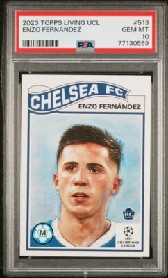 2023 Topps Living UCL #513 Enzo Fernandez PSA 10 GEM MINT RC Chelsea UEFA - Image 1 of 4