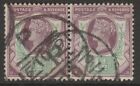 Gb Qv 1887 1½D Dull Purple & Pale Green Jubilee Pair Sg198
