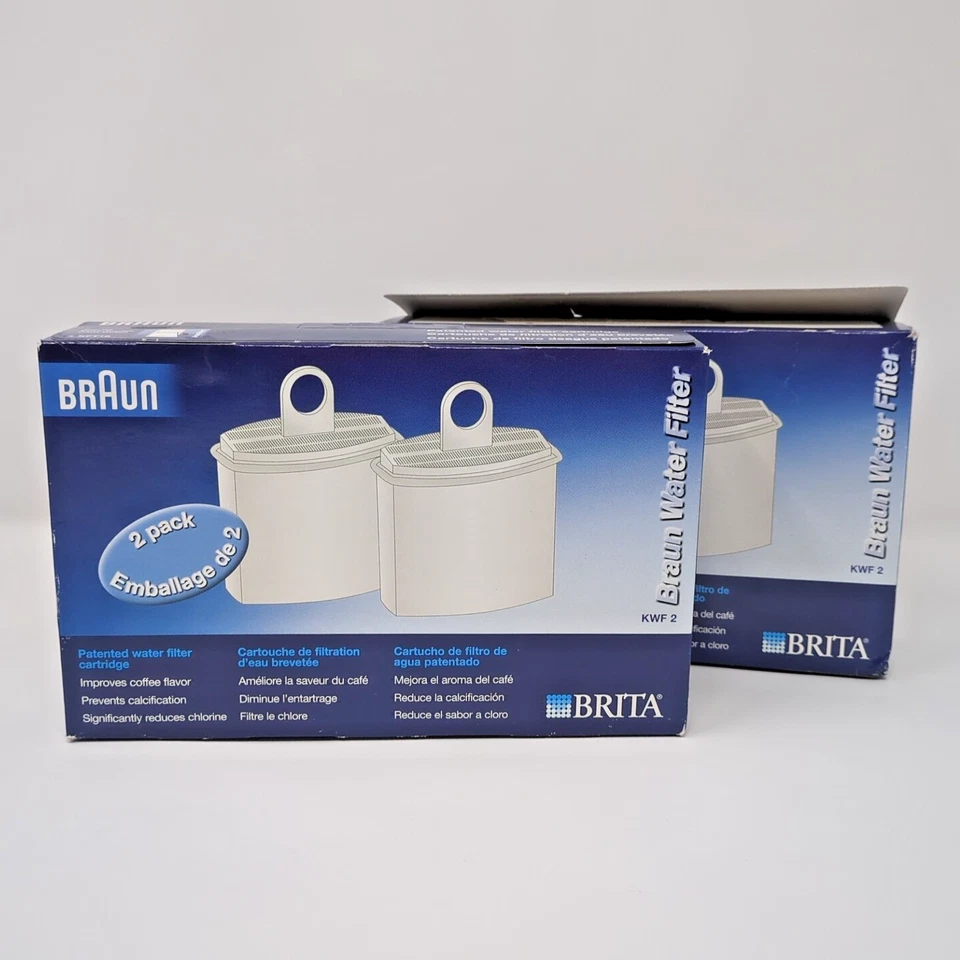 4 filtros de agua Braun Brita KWF 2 KWF2 KFT16 | NUEVO + CAJA ABIERTA NUEVA - ¡TODO SELLADO!! Foto 1 de 4