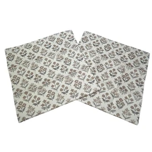 2 Floral Pillow Shams Covers Farmhouse Cottagecore Flowers Brown Grey 21.5" - Picture 1 of 9
