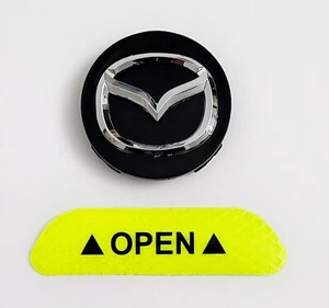 1 Replacement 56mm Wheel Center Hub Cap For Mazda Cover Logo Badge Emblem Black - Picture 1 of 5