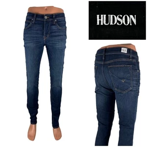 Hudson Blake Mens 30 X 34 Jeans Slim Straight Blue Zip Fly Designer Cotton EUC - Picture 1 of 11
