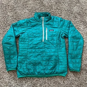Patagonia Special Edition Nano Puff Pullover Womens Medium Teal Emerald Jacket - Picture 1 of 8