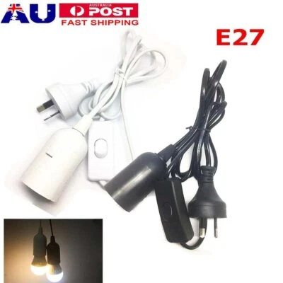 E27 1.8M Cable Cord Plug Pendant Lamp Light Bulb Holder Socket Base With Switch - image 1 of 4