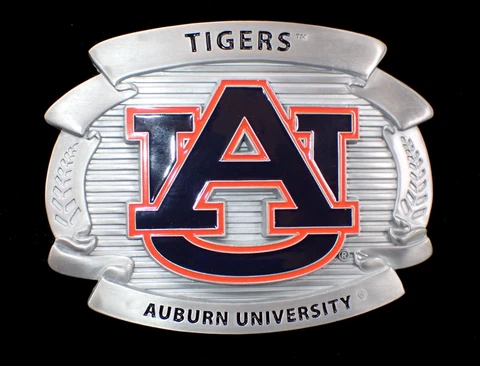 AUBURN TIGERS OVERSIZED BELT BUCKLE SISKIYOU PEWTER NEW Cover