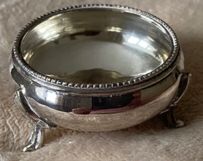 ADEGA DE SAL ABERTA PRATA Hallmark HA EA FA EPA 3166 TIGELA VINTAGE COM PÉS aro de contas - Imagem 1 de 4