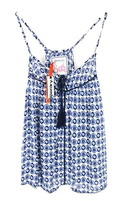SUPERDRY Top Cami Estampado Ibiza Sin Mangas Para Mujer Talla LARGE - Imagen 1 de 4