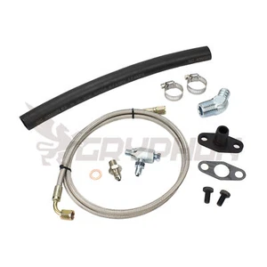Universal Turbo Oil Feed Return Line Fitting Kit For Holset HX30 HX35 HX40 - Picture 1 of 4