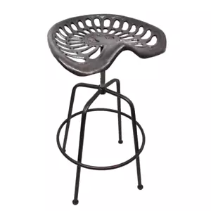 85cm Antique Metal Rustic Tractor Bar Seat Stool Height Adjustable Cast Iron - Picture 1 of 2