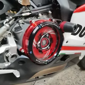 For Ducati Panigale V2 959 1199 Red Racing Clear Clutch Cover & Spring Retainer - Picture 1 of 7