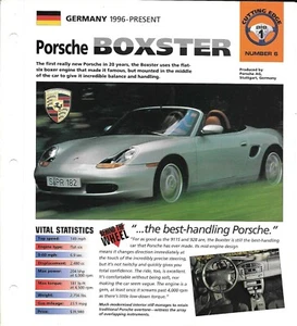 Cutting Edge folder 1996-1998 PORSCHE BOXSTER SPEC SHEET fact card Hot Cars - Bild 1 von 3