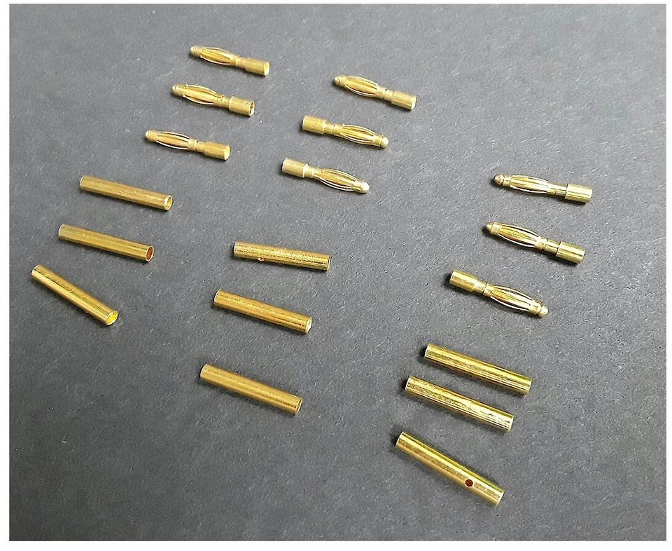9 pares de conectores de bala de oro banana de 2 mm hágalo usted mismo batería Lipo motor ESC vendedor de EE. UU. Foto 1 de 1