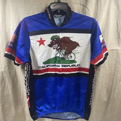 Camiseta de ciclismo vintage Pace California Republic para hombre talla mediana Foto 1 de 4