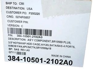 Chenbro 3.5" x 4 Bay HDD Tray Cage 12G (384-10501-2102A0) for SR10569/SR20969  - Picture 1 of 1