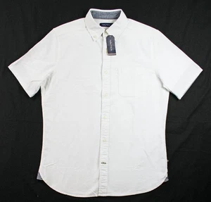 Nautica Mens Shirt S Classic Fit Short Sleeve Button Front Bright White $70 NEW - Picture 1 of 7