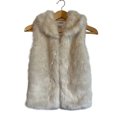 Ruum cream faux fur lined collared vest solid warm soft vegan solid Size L (12). - Image 1 of 4