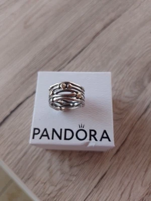 Genuine Pandora Silver & 14k Natural Diamond Funny Bones Ring 925 ALE 💕17mm - Bild 1 von 4