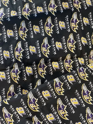 1.6Yard X 25” Quilting Cotton NFL Baltimore Ravens Printed Fabric lot of 2 - Image 1 of 2