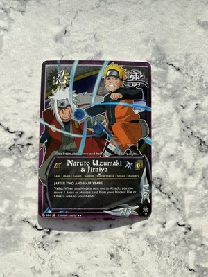 Naruto Uzumaki & Jiraiya - N-684 Holo 1st Ed Foil Foretold Prophecy Bandai CCG - Image 1 of 2