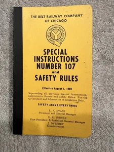 1969 Special Instructions #107 & Safety Rules - Belt Railway Co. of Chicago - Picture 1 of 8
