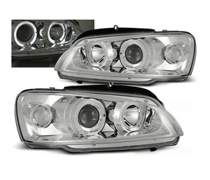 Scheinwerfer für Peugeot 106 1996-2000 2001 2002 2003 VR-1483 Angel Eyes Chrom - Bild 1 von 1