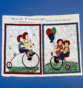 Panel Best Friends Raggedy Ann & Andy de Sue Kruger para pared de almohada Northcott - Imagen 1 de 8