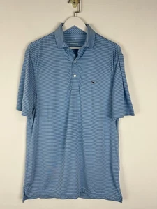 Vineyard Vines Polo Shirt Small Men S Performance Blue Stripe Golf - Picture 1 of 3