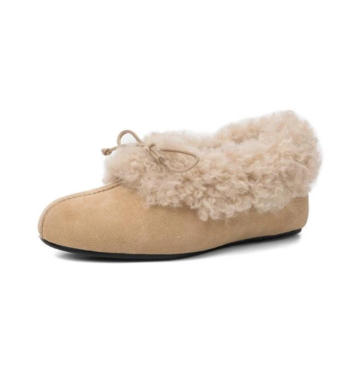 Женщин повседневные туфли теплый шерсти с подкладкой шнурует вверх ботильоны повседневные туфли плюшевые туфли-лодочки - Изображение 1 из 4