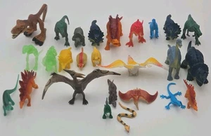 Lot of 25 Dinosaur Figures – Mixed Jurassic Toy Set Plastic & Rubber Dinos... - Picture 1 of 2