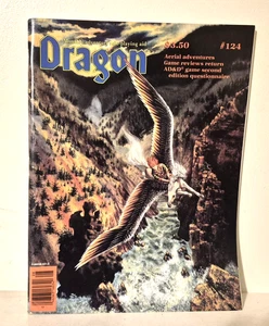 DRAGON MAGAZINE, #124, Aug 1987, DUNGEONS AND DRAGONS, Fantasy - Picture 1 of 8