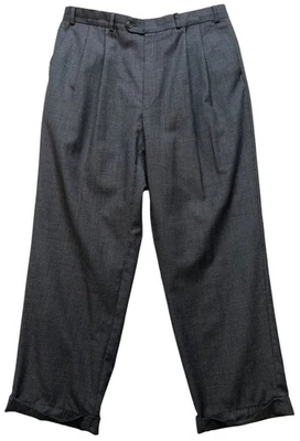 Lauren Ralph Lauren Mens Wool Cashmere Pleated Dress Pants Size 35x32 Gray - Image 1 of 4