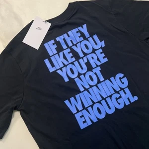 Nike Just Do It T-Shirt Kinder XL Schwarz Blau Logo Just Win Promo Tee - Bild 1 von 6