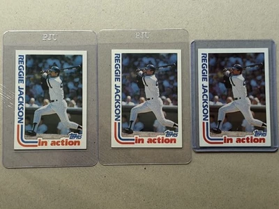 1982 (3) Topps #301 Reggie Jackson In Action NM-MT+EXCELLENT CARDS-FREE SHIPPING - Image 1 of 2
