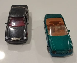 2, 1998 Matchbox, #70 Mercedes-Benz E Class Gray & 1990 Green 500 SL convertabl - Picture 1 of 12