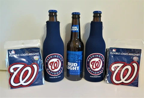 TWO (2) WASHINGTON NATIONALS NEOPRENE BOTTLE SUITS & TWO FLEXIBLE MAGNETS Cover