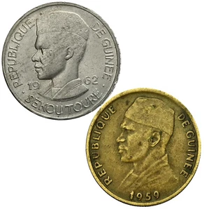 GUINEA 10 Francs 1959/62 'AНМЕd Sekou Toure' (2 coins) - Picture 1 of 5