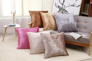 Cushion Inners Pads With Cushion Covers Crushed Velvet 18x18 24x24 – Luxury Sofa - Picture 1 of 36