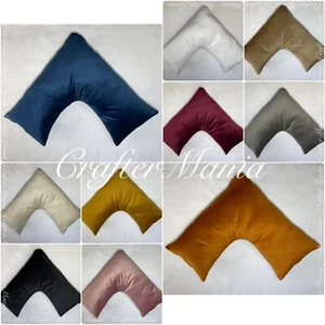 Handmade Plush Velvet V Shape Orthopaedic Neck Support Pillowcase or Filled - Picture 1 of 19