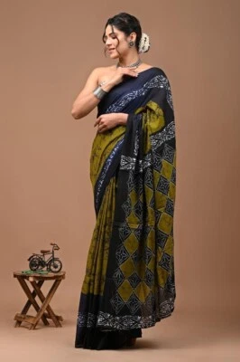 Indian Women Ethnic Wear Saree Bollywood Beautiful Desigenr Sari with Blouse - Image 1 of 4