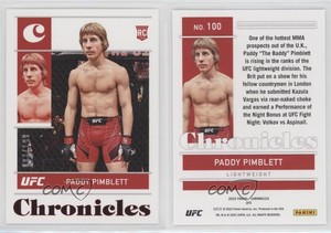 2022 Panini Chronicles UFC Rookies Red /199 Paddy Pimblett #100 Rookie RC