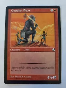 MTG Magic The Gathering Card Obsidian Giant Creature Giant Red Portal Second Age - Picture 1 of 2