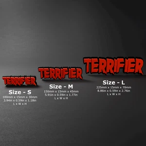 Terrifier - Letrero de exhibición de logotipo impreso en 3D de película - Imagen 1 de 3