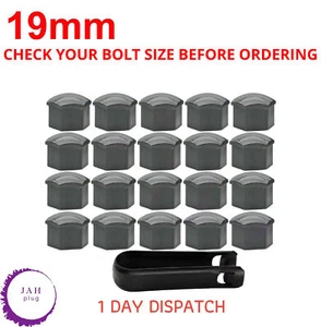 20PCS 19mm Tuerca de Rueda Tapacubos, Gris Para VW BMW Mercedes, Universal - Imagen 1 de 3