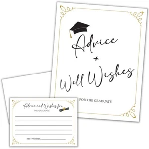 Graduation Party Wishes & Advice Cards and Sign - Class of 2024 Graduation De... - Picture 1 of 5