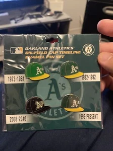 Oakland A’s Athletics Ball Cap Timeline 4 Pin Team Set MLB LICENSED.DISCONTINUED - Picture 1 of 2