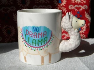 BIGMOUTH 20 OZ MUG NO DRAMA LLAMA COFFEE MUG CUP LLAMA HEAD HANDLE FUNNY GAG - Picture 1 of 3