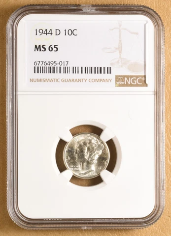 1944 D Mercury Dime NGC MS65 Cover