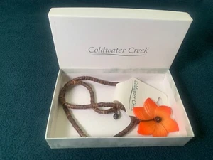 Coldwater Creek Beaded Necklace/ Orange Seed Beads - Picture 1 of 17