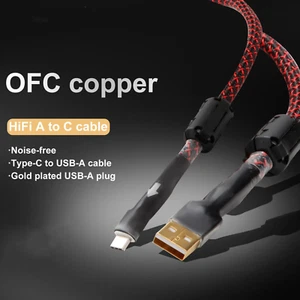 NEW Gold Plated Plug HIFI Audio USB Cable Type A to C DAC Cable Data Line - Picture 1 of 10