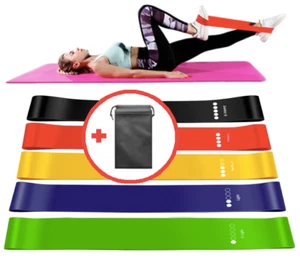 5er Set Fitnessbänder Widerstandsband Gummiband Gymnastikband Yoga Latex Terra - Bild 1 von 1